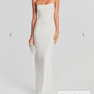 Retrofete white Alice sequin dress *pls read description the bottom is trashed*